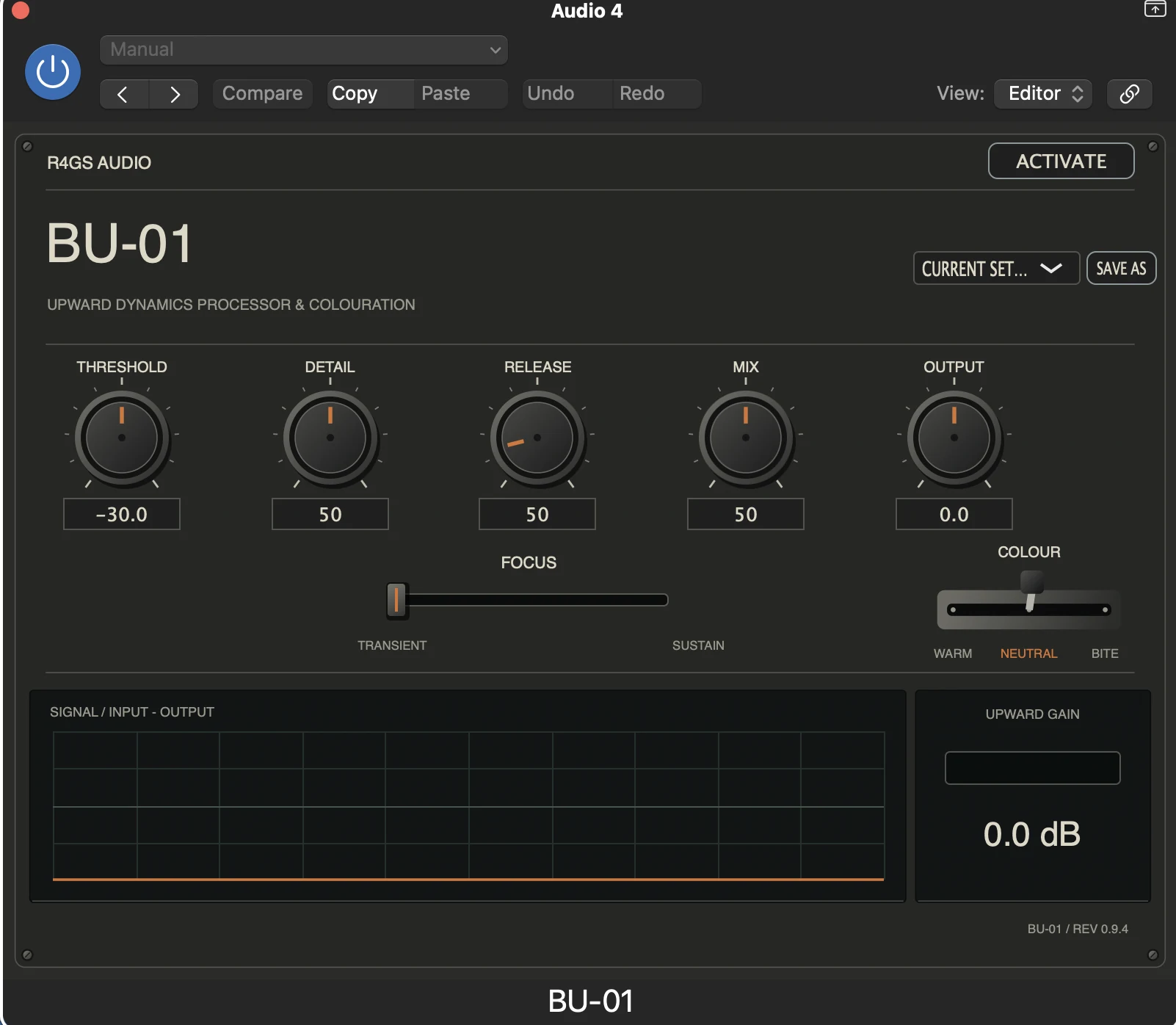 Screenshot of BU-01 in Logic Pro